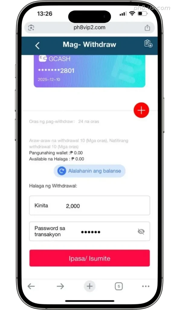 Ph8 Mag withdraw
